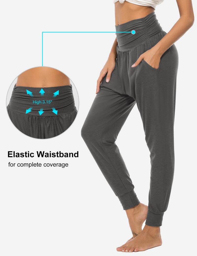 DIBAOLONG Womens Yoga Sweatpants Loose Workout Joggers Pants Comfy Lounge Pants with Pockets Dark Gray M - Image 4